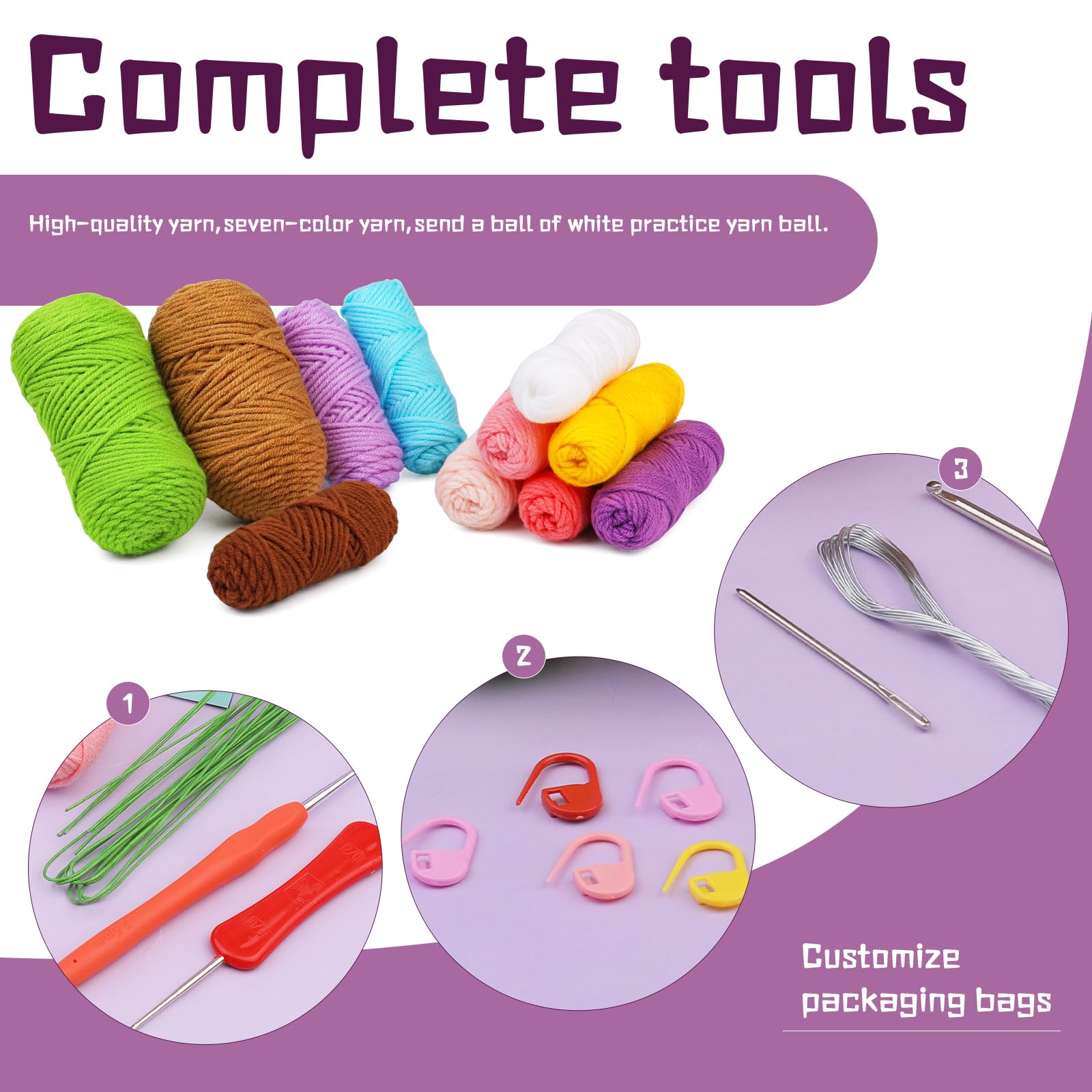  kgxulr Crochet Kit for Beginners, Tulip Crochet Starter Kit  Beginner for Complete Beginners Adults, Crocheting Knitting Kit with  Step-by-Step Video Tutorials (Tulip)