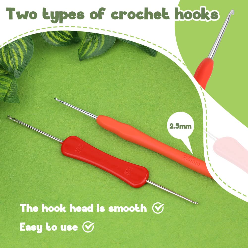  Crochet Kit for Beginners,Crochet Kits for Adults,Crochet  Materials Pack, Includes Yarns, Hook, Accessories,Crocheting Knitting Kit  with Step-by-Step Video Tutorials .(Strawberry)