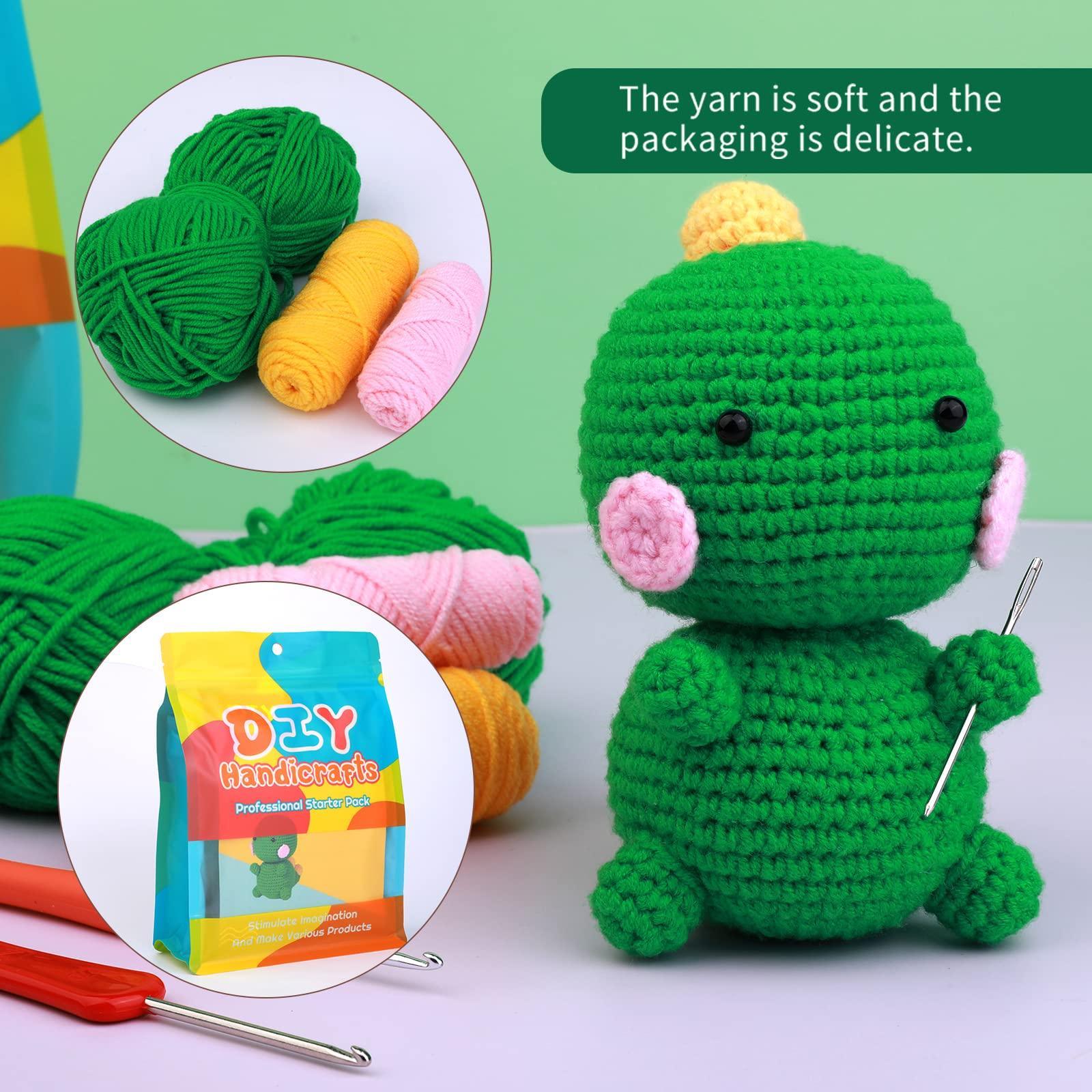 Green Dinosaur Crochet Kit For Beginners Beginner Crochet - Temu Australia
