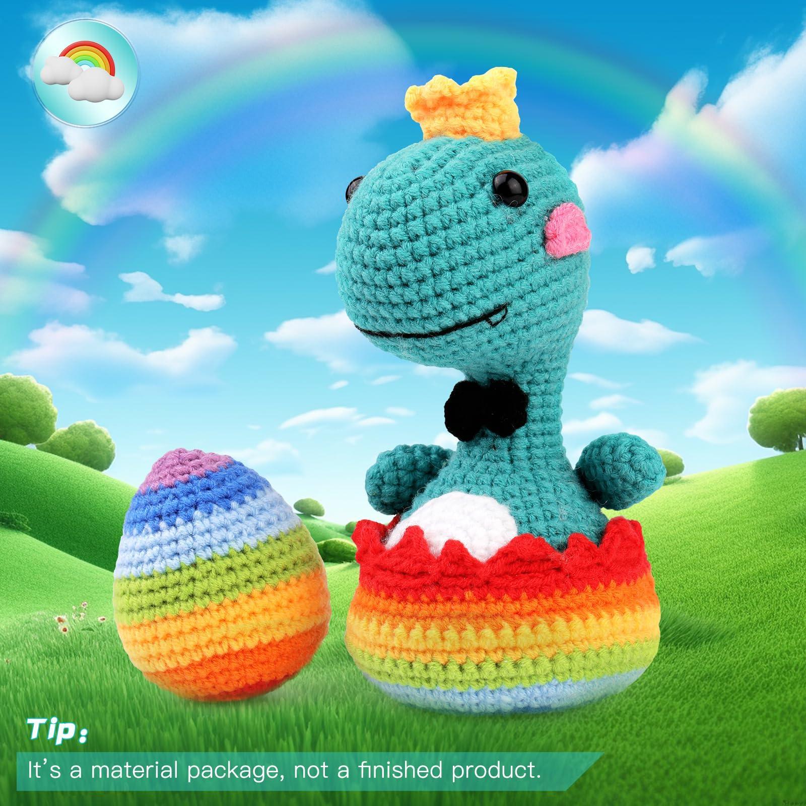  Dinosaur Animal Crochet Kit for Beginners, Crocheting